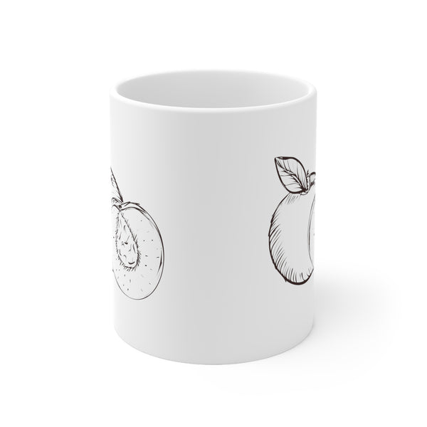 Peach Ceramic Mug (Black and White) 11oz