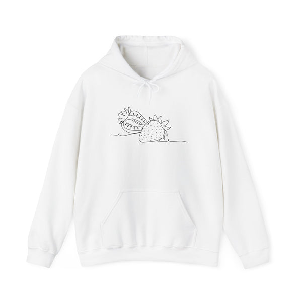 Strawberry Unisex Hooded Sweatshirt (black and white)