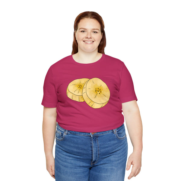 Sliced Banana Unisex Short Sleeve T-Shirt (vivid colors)